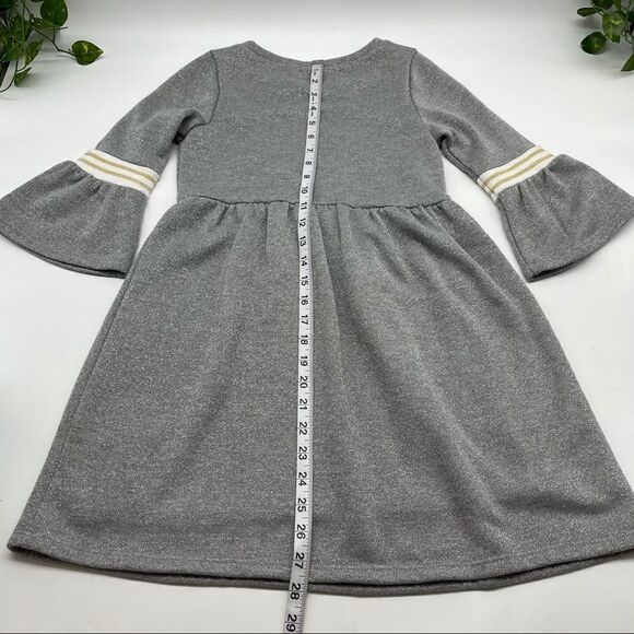 Trixxi Girl Gray Silver Metallic Dress Size L - Picture 7 of 10